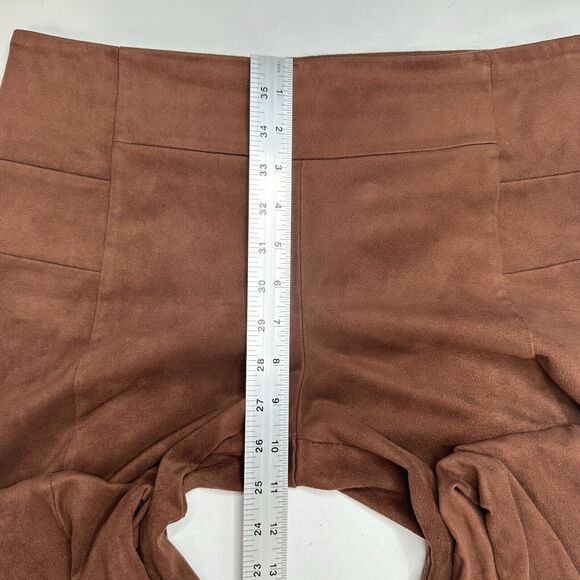 Sundance Pants Womens 8 Faux Suede Brown Legging Skinny Moto Zip Hem Academia - Picture 8 of 14